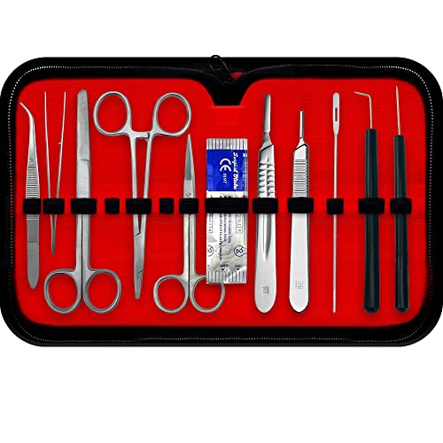 30 Pcs Advanced Dissection Kit Biology Lab Anatomy Dissecting Set for Medical Students and Veterinary with Stainless Steel Scalpel Knife Handle Blades