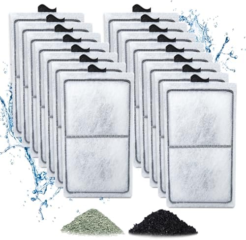 15 Pack PF-S Filter Cartridges for Top Fin Silenstream PF10 Power Filters, Remplacement Aquarium Carbon Cartridge with Zeolite