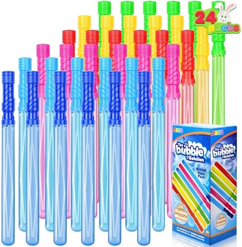 JOYIN 24 Pack 14.6’’ Big Bubble Wands Bulk (2 Dozen) for Summer Toy, Outdoor/Indoor Activity Use, Easter, Bubbles Party Favors Supplies for Kids