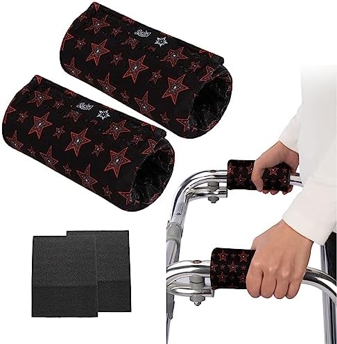 Spring Seaon Universal Walker Handle Padded -Hand Grip (2 Pack) Covers Non-Slip Cushion Padding for Folding Rolling Walker,Rollator Handle-Crutch Handle Pad Grips- Mobility Aid