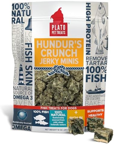 PLATO Hundur's Crunch Jerky Minis 10oz, Natural (859554001397)