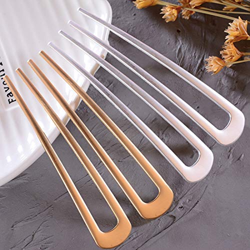 [4 Pack] Benefree U-Shape Hairpins, Bride Hair Accessories Hair Pins Clip Vintage Hair Stick,Hairstyle Chignon for Women Girls (Silver and Gold)