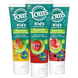 Tom’s of Maine Anticavity Kids Natural Toothpaste Variety Pack, Strawberry, Orange Mango, Watermelon Flavors, Kids Toothpaste with Fluoride, Safe for Ages 2 and Up, 5.1 oz (Pack of 3)