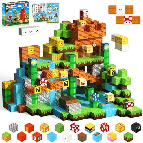 Magnetic Blocks-100PCS Magnetic Toy Set Magnetic Building Blocks, STEM Montessori Sensory Toys for Toddlers Kids Boys Girls Ages 3 4 5 6 7 8 9 10 Christmas Birthday Gifts Boys