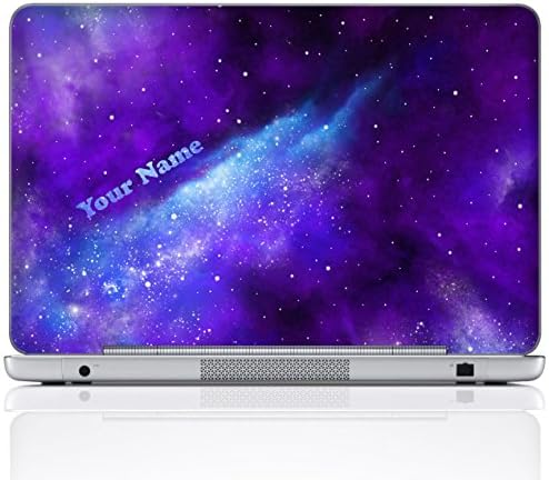 Meffort Inc Personalized Laptop Notebook Notebook Skin Sticker Cover Art Decal, Customize Your Name (15.6 Inch, Galaxy Universe)