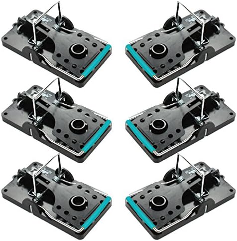 Large Rat Traps, Set of 6, Reusable Pest Control Solutions for Trapping Against Mouse, Chipmunk, and Squirrel. Instant Humane Kill Rodent Snap Trap That Work
