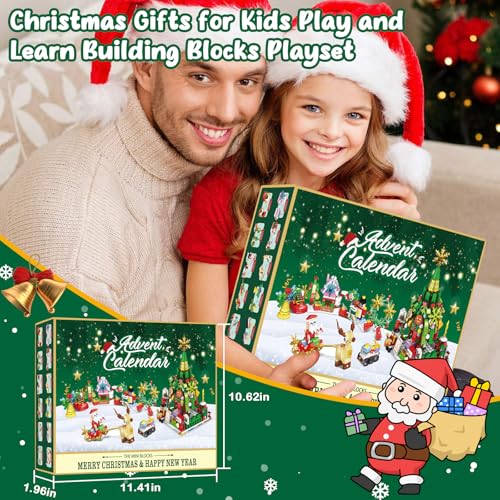 Advent Calendar 2024, 24 Boxes of Christmas Countdown Advent Calendars, 12-in-1 Christmas Tree and Street Building Blocks Set, For Children Teens Boys Girls Women Men Holiday Gift Ideas