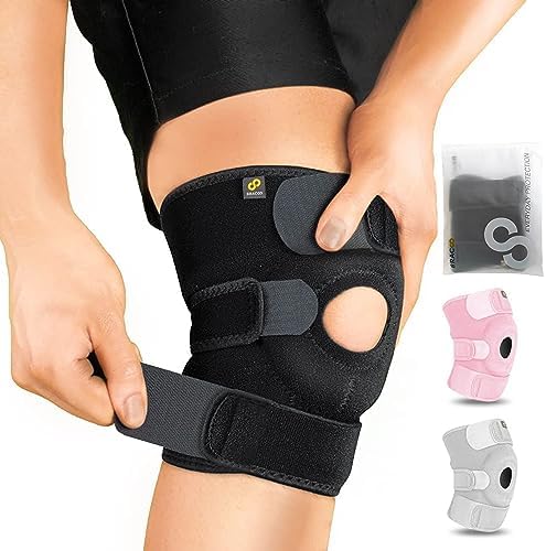 Bracoo Knee Support Brace for Men Women, Adjustable Compression Sleeve Wrap Patellar Pad Tendon - Arthritis Pain, meniscus tear, Injury Recovery, Running, Workout, KS10