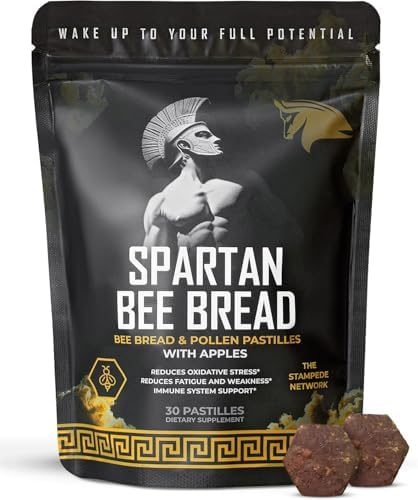 Spartan Bee Bread Chewables Natural Multivitamin | High Absorption Organic Bee Pollen & Honey | for Energy, Vitality, Sleep, Recovery, Immunity | Non GMO, Nothing Synthetic