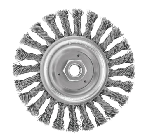 DEWALT Wire Wheel, 6-Inch, Full Cable Twist, Carbon Steel, 5/8-Inch-11 Arbor, .025-Inch (DW4937)