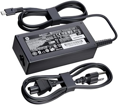 65W USB C Laptop Charger Fit for HP EliteBook 840 845 830 835 850 855 860 865 640 645 650 655 1040 G11 G10 G9 G8 G7 ProBook 435 440 450 455 460 465 Envy x360 Elite x2 Power Supply Adapter Cord