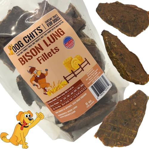 Bison Lung Fillets for Dogs - Dog and Puppy Chews | USA Raised | Made in USA | All-Natural Treats | Crisp not Crumbly | Easy Digestion | Great for Training | Flavor Dogs Love | 6 oz