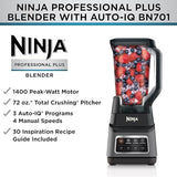 Ninja BN701 Professional Plus Blender, 1400 Peak Watts, 3 Functions for Smoothies, Frozen Drinks & Ice Cream with Auto IQ, 72-oz.* Total Crushing Pitcher & Lid, Dark Grey