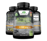 NATURALIFE LABS Activated Charcoal Capsules - 1,200 mg Highly Absorbent Helps Alleviate Gas & Bloating Promotes Natural detoxification Derived from Coconut Shells - per Serving - 100 Vegan Capsules