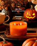 96NORTH Luxury Pumpkin Soy Candle | Large 3 Wick Jar Candle | Halloween & Fall Decor | Up to 40 Hours Burning | 100% Natural Soy Wax | Relaxing Aromatherapy Candle | Halloween Fall Candle Gift