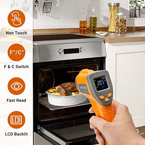 Inkbird Infrared Thermometer Gun, -58℉~1022℉ Digital Laser Temperature Gun for Pizza Oven, Heat Meter Gun IR Thermometer for Kitchen Deep Frying, Other Daily Uses (NOT for Human)