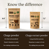 Organic Chaga Mushrooms Powder - Fine Powder to Make Chaga Tea for Immune Defense and More Energy, Organic Chaga is Wild Grown and Sustainably Harvested in Europe, Certified USDA Organic, 100 servings