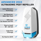 Ultrasonic Pest Repeller Plug in 2 Pack- Electronic Insect Control Defender - Roach Bed Bug Mouse Rodent Mosquito - Indoor Reject Repellent - for Cockroach Ants Mice Fly Rat Bedbug