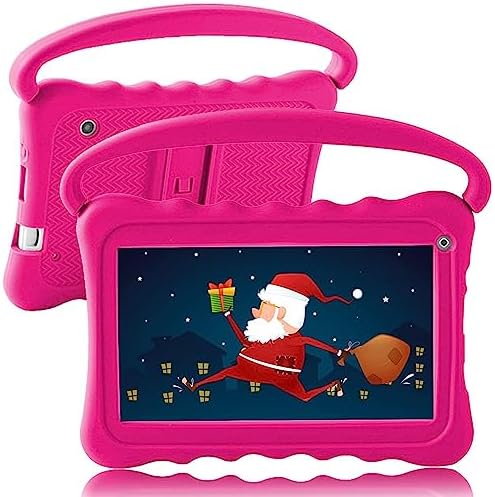 Kids Tablet 7 inch Toddler Tablet for Kids Edition Tablet with WiFi Dual Camera Children’s Tablet for Toddlers 32GB Android with Parental Controls Shockproof Case Tablet for kids ages 3-14（Roser)
