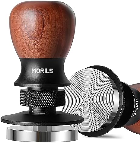 Espresso Tamper 53.3mm, 54mm Coffee Tamper with Spring Loaded Tamper, Adjustable Depth, Stainless Steel Base, Walnut Wood TampeFits for Breville and All 53.3mm 54mm Portafilters,