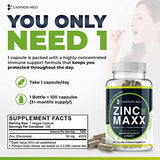 GANNON MED Zinc Maxx - 100 Tablets, Zinc Chelate Immune Booster for Reproductive Health and Skin Care