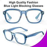 VISOONE TR90 Square Frame Blue Light Blocking Glasses Fashion Computer Eyewear for Women and Men Bennett