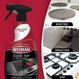 Weiman Cooktop Cleaner for Daily Use (2 Pack) Streak Free, Residue Free, Non-Abrasive Formula - 22 Ounce