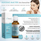 GLYCOLIC Acid Peel 70% Skin Chemical Peel - BUFFERED - Alpha Hydroxy (AHA) For Acne, Oily Skin, Wrinkles, Blackheads, Large Pores,Dull Skin… (1oz/30ml)