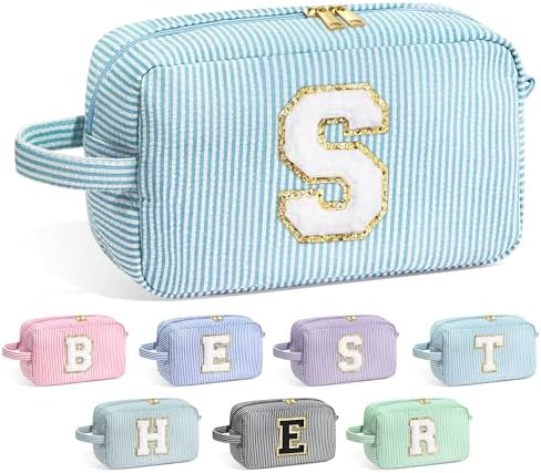 YOOLIFE Birthday Gifts for Women - Personalized 20th 30th 40th 50th 60th Birthday Gifts for Women, Thank You Birthday Gifts for Women Her Mom Best Friend Teacher Sister, Monogram Initial Makeup Bag S