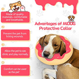 MIDOG Dog Cone, Soft Cone for Dogs After Surgery, Pet Inflatable Collar Protective Recovery Donut Collar to Prevent Pets from Touching Stitches, Wounds, and Rashes - DeepRed,M