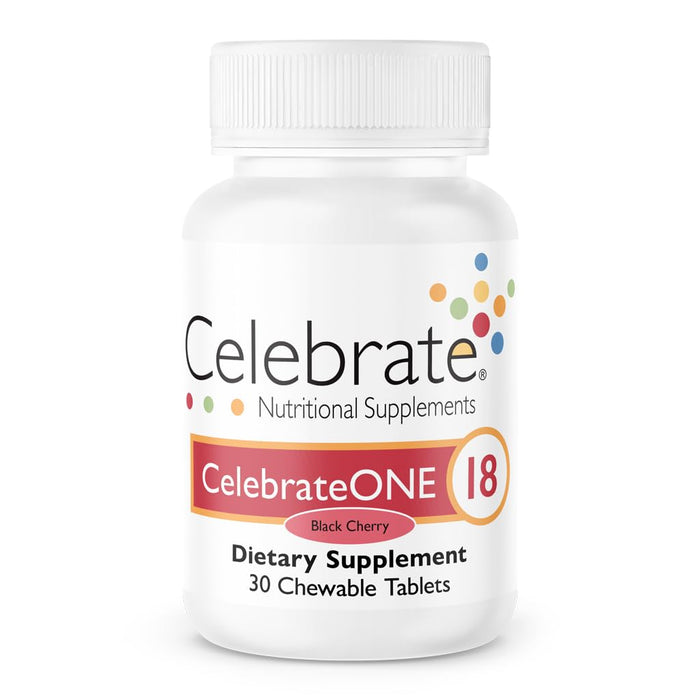 Celebrate Vitamins CelebrateONE 18 One Per Day Bariatric Multivitamin with Iron Chewable Tablet, 18 mg of Iron, Black Cherry, For Post-Bariatric Surgery Patients, 30 count