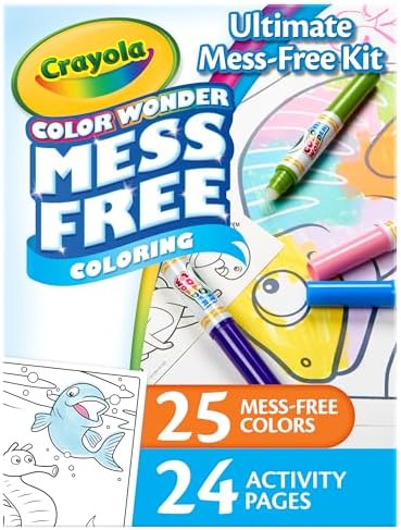 Crayola Color Wonder Mess Free Coloring Kit (50+ Pcs), Mess Free Markers, Mess Free Coloring Pages, Carrying Case, Toddler Gifts