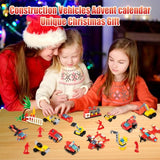 Maylai Christmas Advent Calendar 2024, Kids 24 Days Countdown Different Construction Vehicles Fire Truck Building Blocks，12 In 1 Building Blocks Toys Advent Calendar for Boys Girls Toddlers Teen