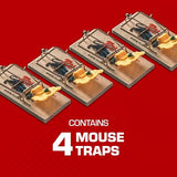 TOMCAT Mouse Traps (Wooden), 4 Traps