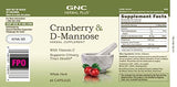 GNC Herbal Plus Cranberry D-Mannose, 60 capsules