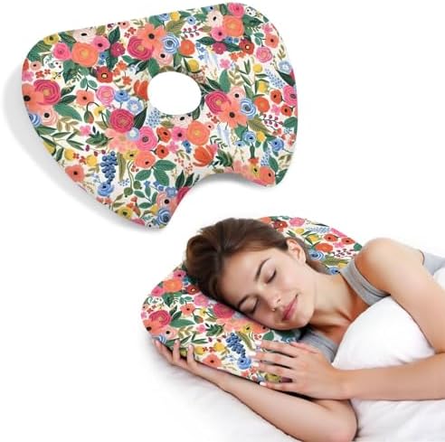 Ear Piercing Pillow for Side Sleepers Pillows with Holes for Ear Pain,Donut Pillow for Ear Side Sleeping Pillow for Adults CNH Ear Pain Relief Pressure Sores Ear Pillow with Hole in Center