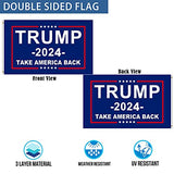 Trump 2024 Flag 2x3 Outdoor Double Sided- Heavy Duty 3ply Donald Trump Take America Back Flags Super Durable 2 Rows Stitched Edge Canvas Header with 2 Brass Grommets 2024 Trump for President Flag