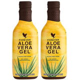 Aloe Vera Juice (Pack of 2) Plain-flavored Digestive Aid Made from 99.7% Pure Aloe Vera Gel, No Added Preservatives for Fresh Aloe Juice Taste, Promotes Healthy Lifestyle, Vegan & Vegetarian Friendly