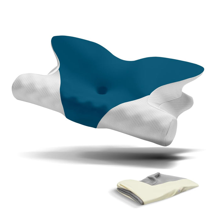 RENPHO Ultra Pain Relief Neck Pillow, Ergonomic Contour Memory Form Pillow for Side Back Stomach Sleeper with 2 Cooling Pillowcases, Orthopedic Cervical Pillow for Adult