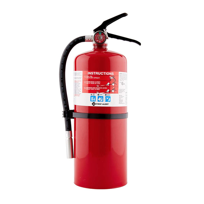First Alert PRO10 Rechargeable Commercial Fire Extinguisher, UL rated 4-A:60-B:C, Red, 1-Pack