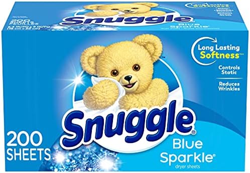 Snuggle Dryer Sheets, Long Lasting Fresh and Clean Scent, Laundry Fabric Softener, Control Static, Reduce Wrinkles, HE Safe, 200 Count
