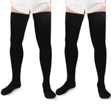 Zhanmai 2 Pairs Thigh High Men's Compression Socks 20-30 Mmhg Compression Stocking with Silicone Grip Men's Dress Socks (xx-large)