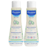 Mustela Baby Gentle Shampoo with Natural Avocado - Hair Care for Kids of all Ages & Hair Types - Tear-Free & Biodegradable Formula - 6.76 fl. oz. - 2-Pack