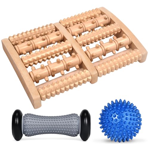 Specaniu Foot Roller Plantar Massager for Plantar Fasciitis Relief and Reflexology, Plantar Roller Massager, Plantar Neuropathy Pain Reliever,orRelaxMuscles Wooden Reflexology Massage