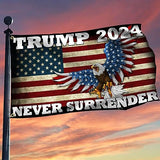 Patriogee Trump 2024 Never Surrender 3x5 Outdoor Double Sided for Flagpole, Trump US American Patriotic Flag, Trump 2024 Flag