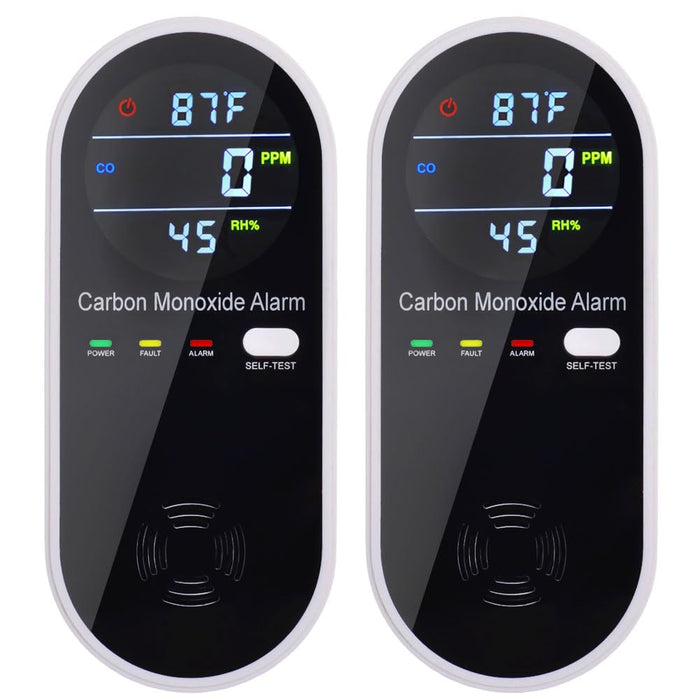 3 in 1 Carbon Monoxide Detector, KH Alert Portable Carbon Monoxide Detectors for Travel, Plug in Carbon Monoxide Detector with Temperature Humidity Sensor Built-in, Easy to Read & Install