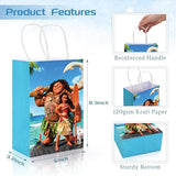 Saenkoe 24pcs Moana Party Favor Gift Bags Moana Party Supplies Candy Treat Gift Bags with Handles for Birthday Party Decorate