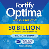 Nature's Way Fortify Optima Optima Adult 50+ Daily Probiotic, 50 Billion Live Cultures, 7 Strains, 30 Capsules