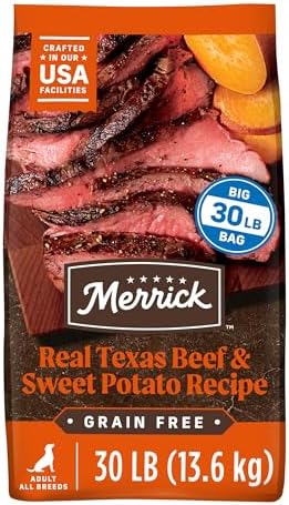 Merrick Premium Grain Free Dry Adult Dog Food, Wholesome And Natural Kibble, Real Texas Beef And Sweet Potato - 30.0 lb. Bag