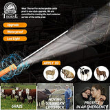 West Thorne Pro Cattle Prod, Newest Waterproof Livestock Prod Stick with LED Light, Rechargeable Electric Livestock Prod(25.9in)